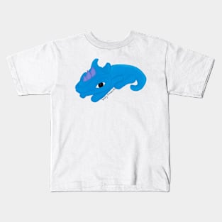 Buster the blue Dino- The Scaly Friend's Collection Artwort By TheBlinkinBean Kids T-Shirt